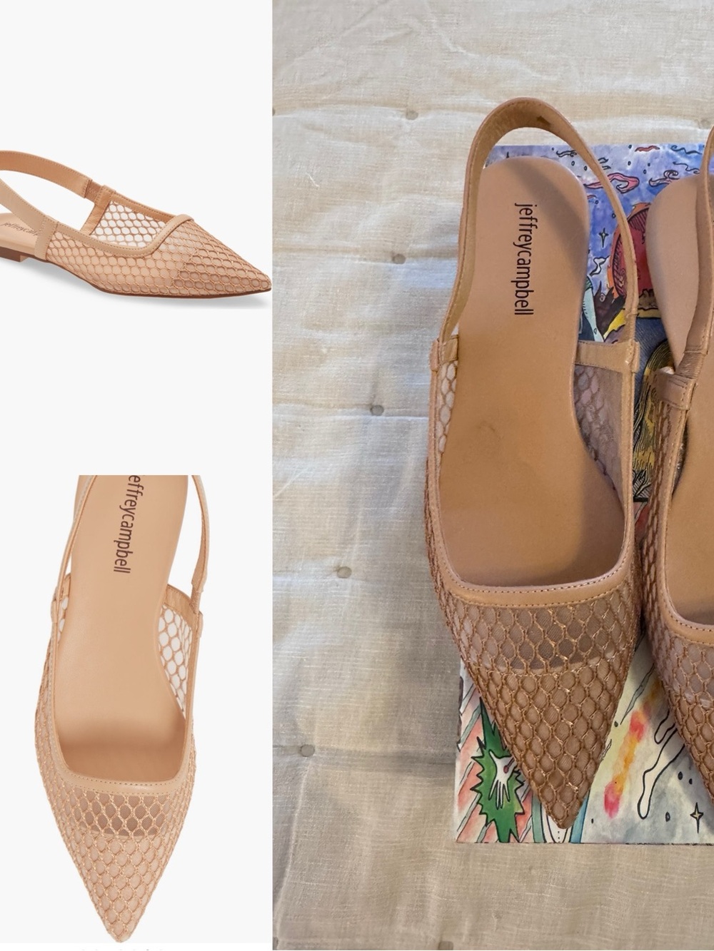 Jeffrey Campbell Emilia Mesh Slingback Flats